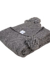 Knitted TEXTURE Knit throw Brown with tassels