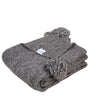 Knitted TEXTURE Knit throw Brown with tassels