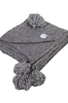 Knitted TEXTURE Knit throw Brown with tassels