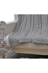 Knitted TEXTURE Knit throw Brown with tassels