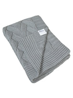 Load image into Gallery viewer, Knitted Basket Knit Grey Melange Chunky Knit Luxry Throw