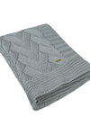 Knitted Basket Grey Melange Chunky Knit Luxry Throw