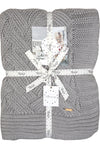 Knitted Basket Grey Melange Chunky Knit Luxry Throw