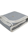 Knitted Grey Melange With Ivory 3D Quilted Throw