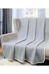 Knitted Grey Melange With Ivory 3D Quilted Throw