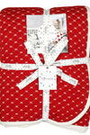 Knitted Red Melange With Ivory 3D Quilted Throw