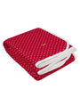 Knitted Red Melange With Ivory 3D Quilted Throw