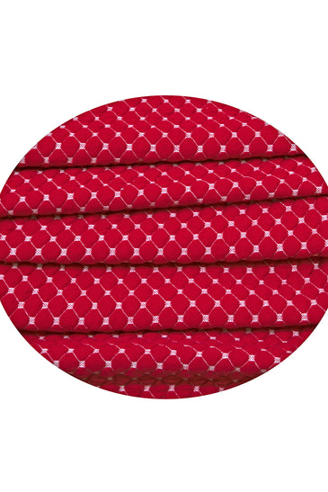 Knitted Red Melange With Ivory 3D Quilted Throw