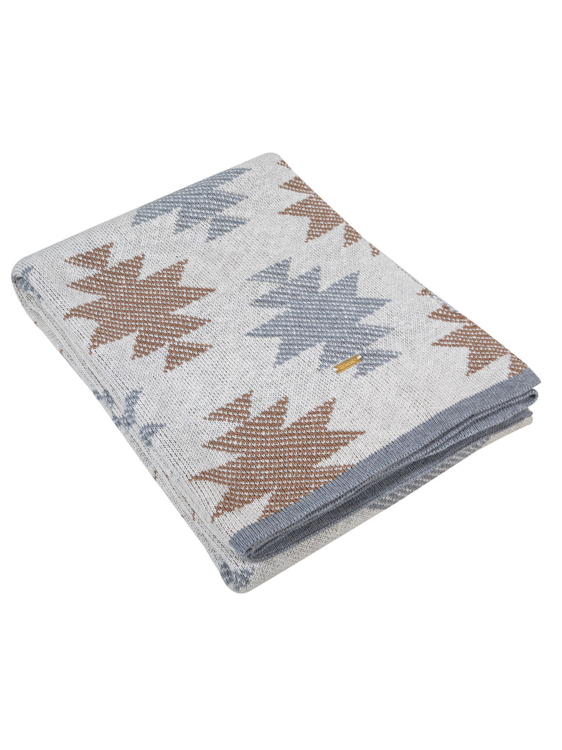 Knitted Grey Tanin AZTEC Throw