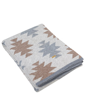 Knitted Grey Tanin AZTEC Throw
