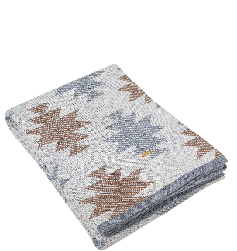 Knitted Grey Tanin AZTEC Throw