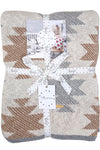 Knitted Grey Tanin AZTEC Throw