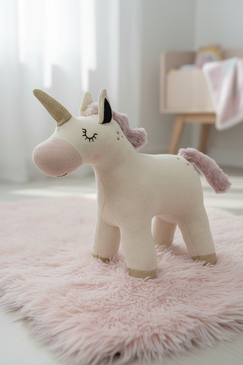 Pomme Cotton Knitted Shy Unicorn
