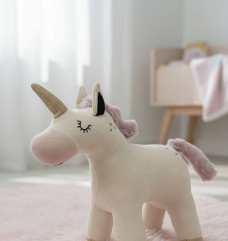 Pomme Cotton Knitted Shy Unicorn
