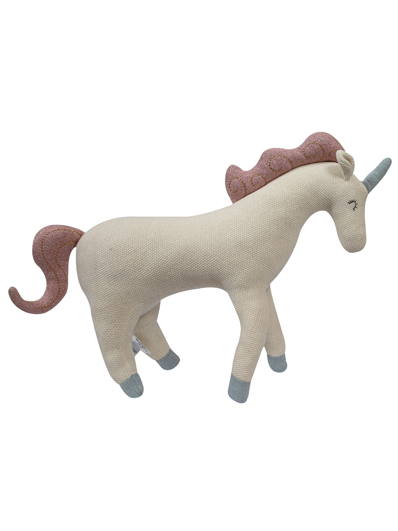 Knitted Soft Toy ivory Unicorn