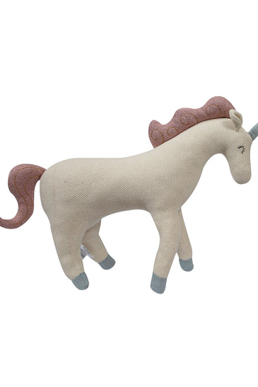 Knitted Soft Toy ivory Unicorn