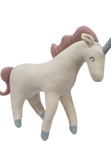 Knitted Soft Toy ivory Unicorn
