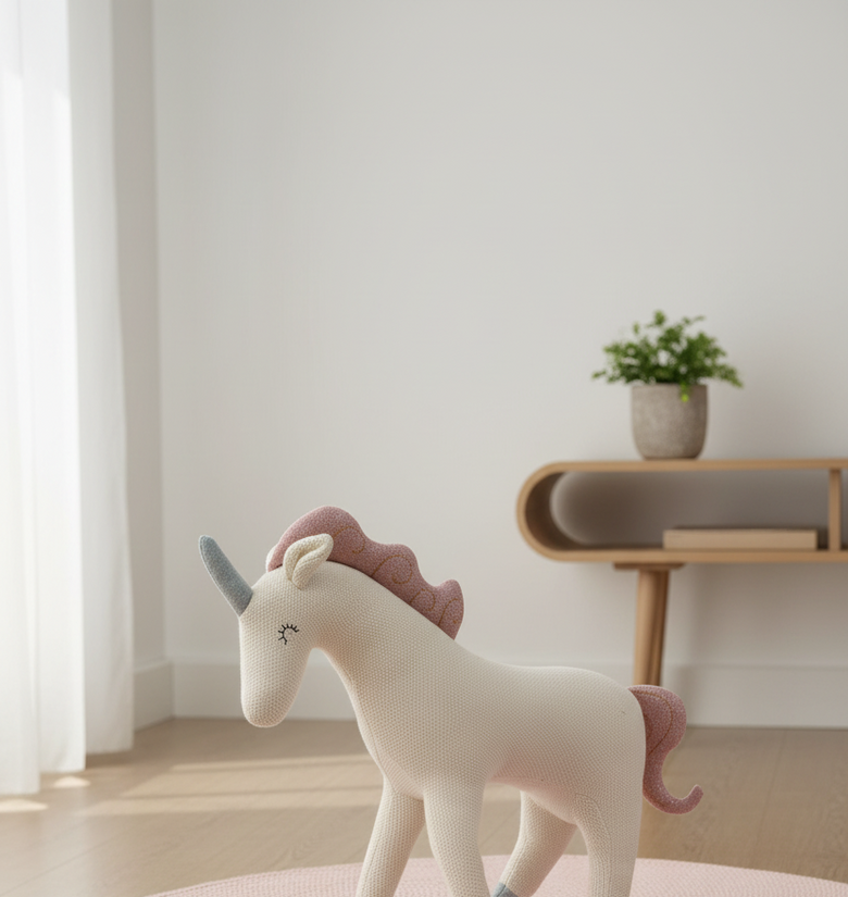 Pomme Soft Knitted Regal Unicorn (Ivory)