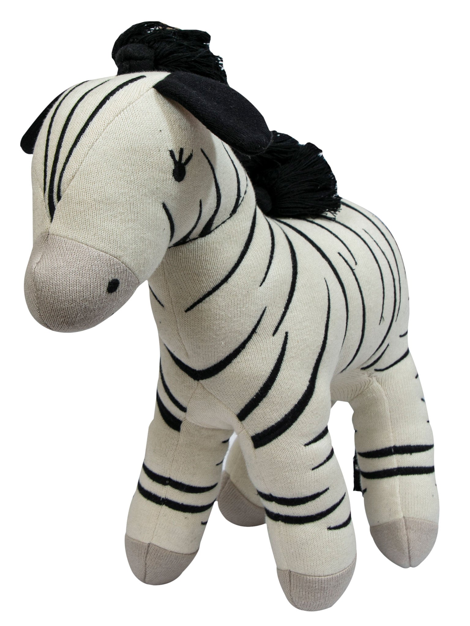 Knitted Soft Toy Plane Knit Ivory Zebra