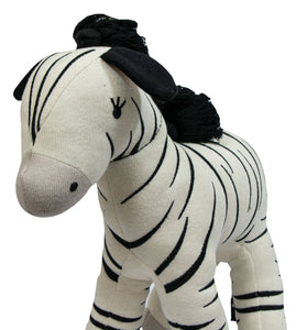 Knitted Soft Toy Plane Knit Ivory Zebra