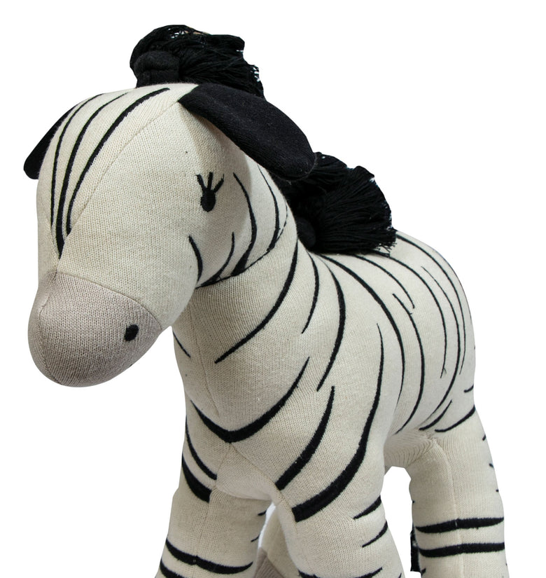 Knitted Soft Toy Plane Knit Ivory Zebra