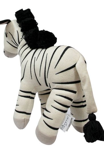 Knitted Soft Toy Plane Knit Ivory Zebra