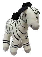 Load image into Gallery viewer, Knitted Soft Toy Plane Knit Ivory Zebra