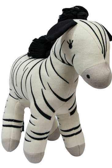 Knitted Soft Toy Plane Knit Ivory Zebra