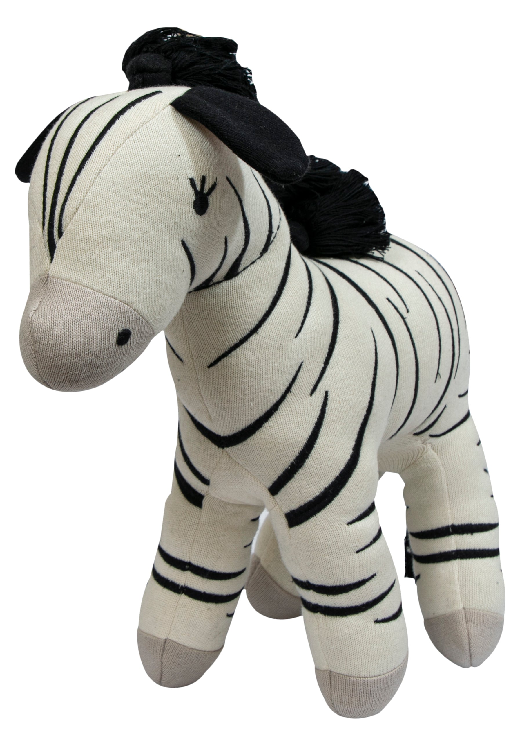 Knitted Zebra Soft Toy