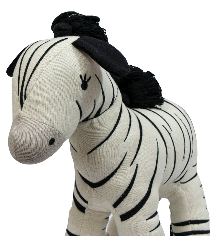 Knitted Zebra Soft Toy