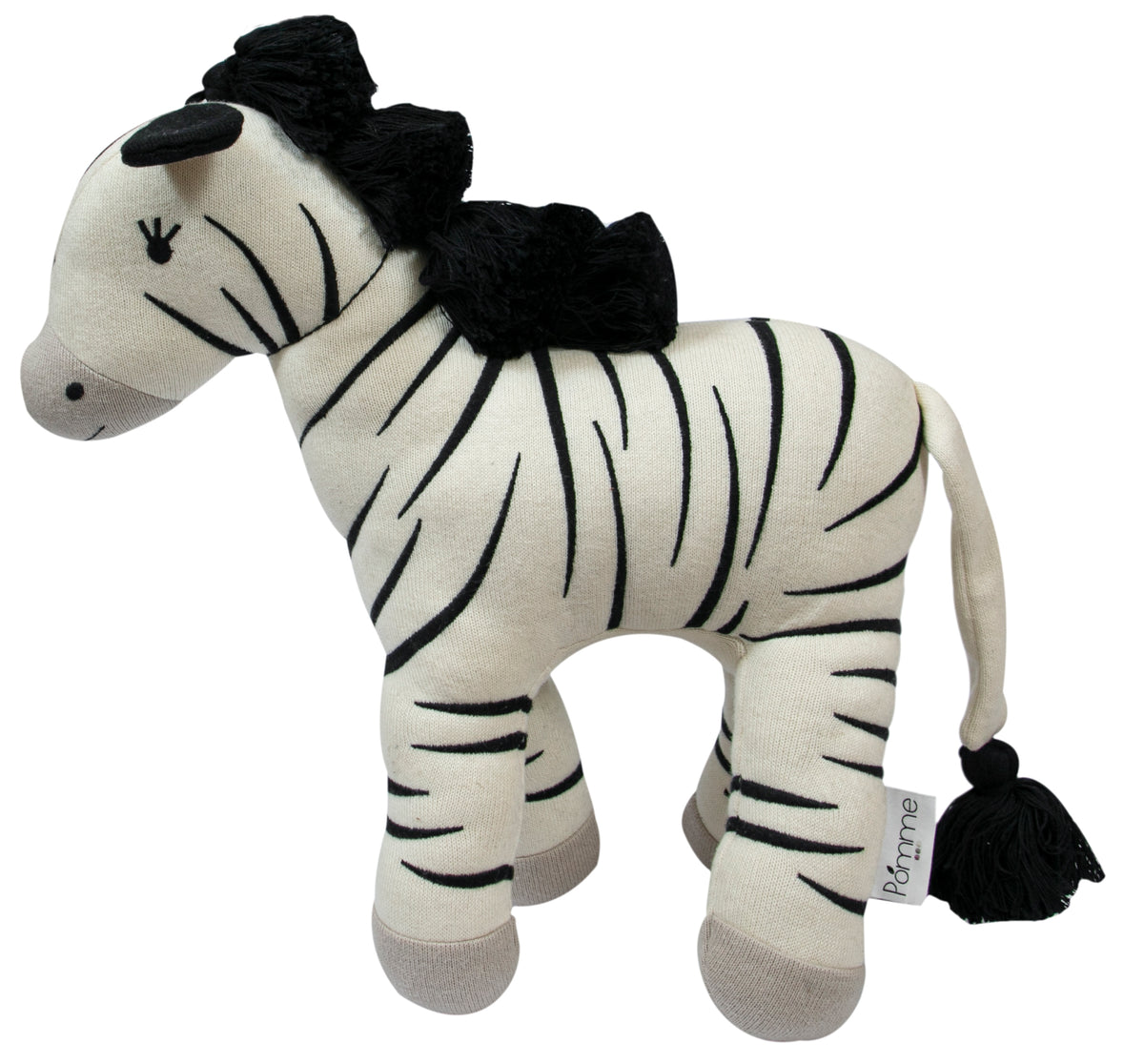 Pomme Cotton Knitted Playful Zebra