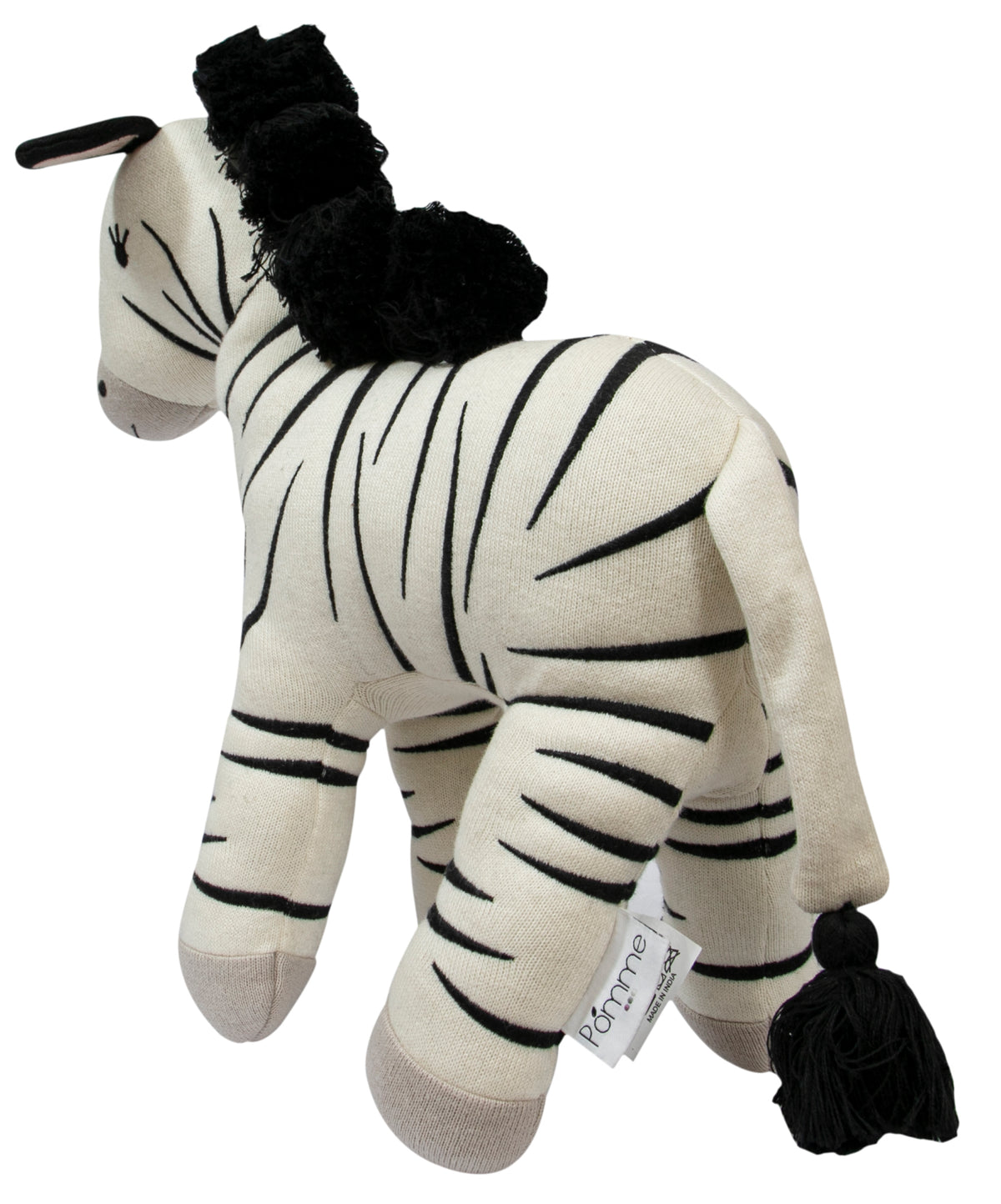 Pomme Cotton Knitted Playful Zebra