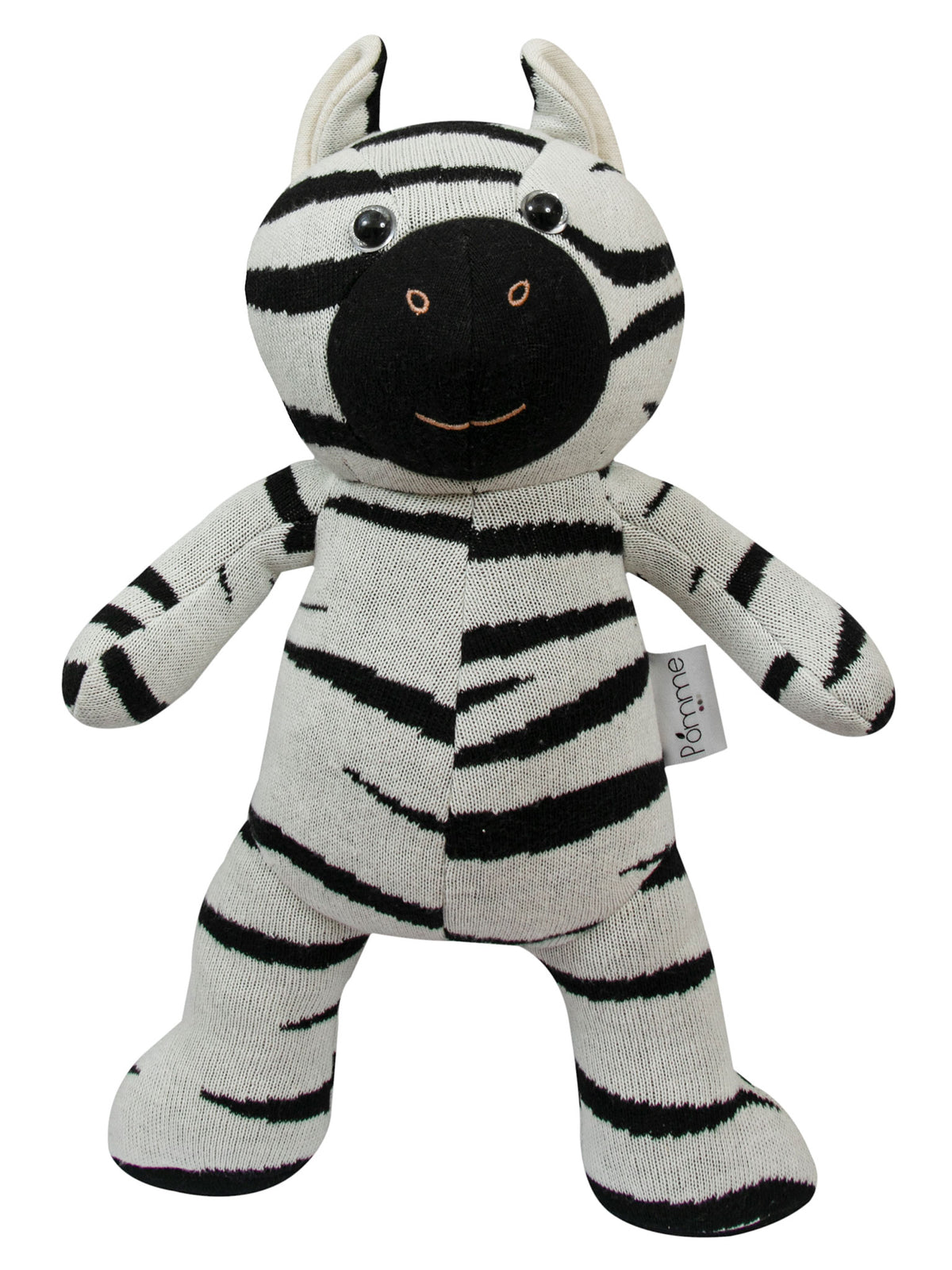 Pomme Soft Knitted Standing Zebra