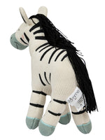 Load image into Gallery viewer, Knitted Soft Toy Moss Knit Zebra
