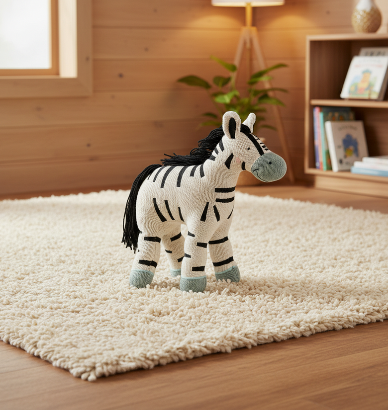 Pomme Soft Cotton Moss Knit Zebra