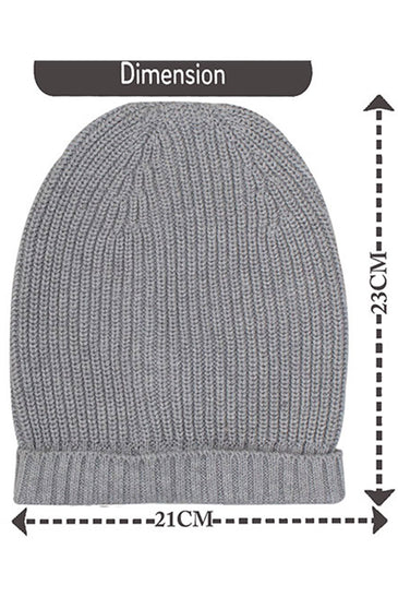 Cotton knitted Winter Cap For Women -- Med Grey