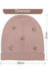 Cotton knitted Winter Cap For Women Light Pink and Sequence Stone