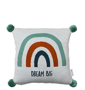 Sweet Dreams Rainbow Knitted Baby Cushion Cover