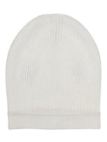 Load image into Gallery viewer, Cotton knitted Winter Cap For Women Ivory + Sequence Stone