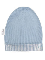 Load image into Gallery viewer, Cotton knitted Winter Cap For Women Light Blue Silver Foil Print