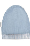 Cotton knitted Winter Cap For Women Light Blue Silver Foil Print