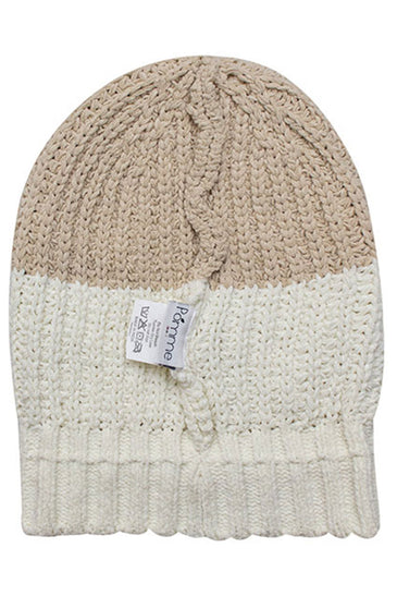 Knitted Cap -- Bleached Sand + Ivory