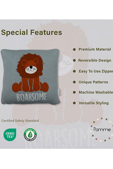 Roarsome Knitted Baby Cushion Cover