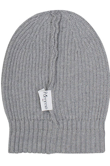 Cotton knitted Winter Cap For Women -- Med Grey