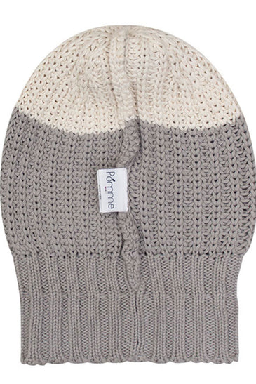 Cotton knitted Winter Cap For Women Ivory and Pale Whisper