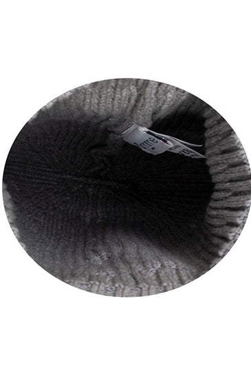 Cotton knitted Winter Cap For Women Med Grey and Sequence Stone