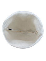 Load image into Gallery viewer, Cotton knitted Winter Cap for Women  -- Optical White Golden Foil Print