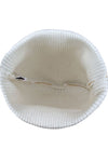 Cotton knitted Winter Cap for Women  -- Optical White Golden Foil Print