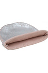 Cotton knitted winter Cap for Women  -- Light Pink Silver Foil Print