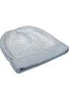 Cotton knitted Winter Cap For Women Light Blue Silver Foil Print